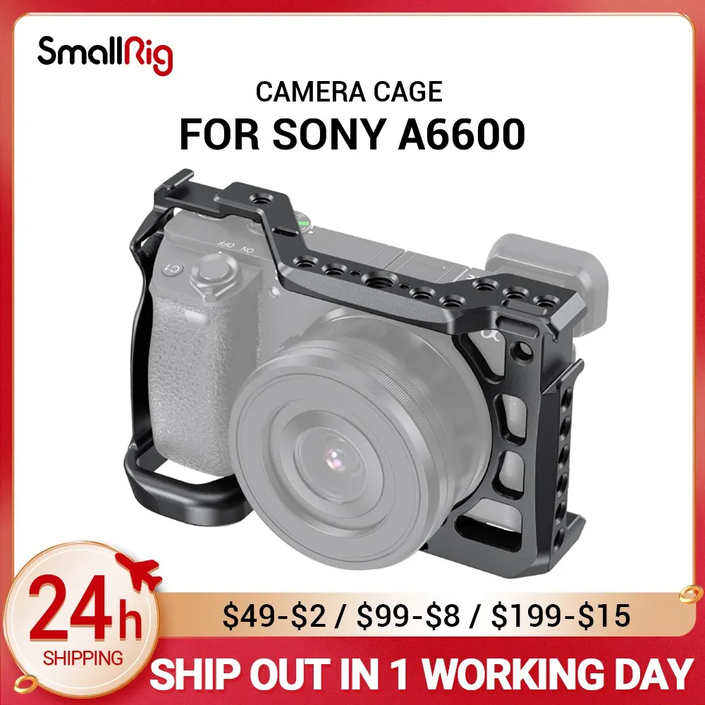 

SmallRig A6600 Camera Cage for Sony A6600 With Cold Shoe Mount 1/4 Thread Holes for Microphone Flash Light DIY Options 2493