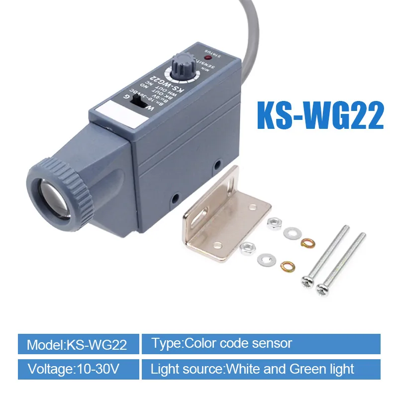 

Фотоэлектрический датчик цвета CNMAWAY KS-W22-R22-RG22-W22T-WG22 10-30В
