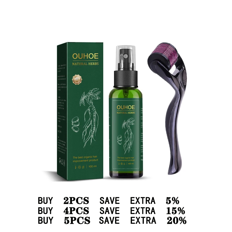 

OUHOE Powerful Hair Growth Oil Prevent Hair Loss Products Essence Neo Genuine Ginseng Extract Hair Growth Spray Hair Anti-Fall