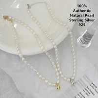 100 real sterling small silver water drop pearl collar inicial de ley plata 925 para mujer necklace jewelry for women %ec%a7%84%ec%a3%bc %eb%aa%a9%ea%b1%b8%ec%9d%b4