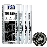 tire paint marker pen 4 pieces white marker pens white tyre marker for car tires rubber metal water based ink car decoration