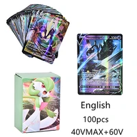 100pc pokemon english game cards for children anime figure charizard v vmax flash collection card toys for kids birthday gift
