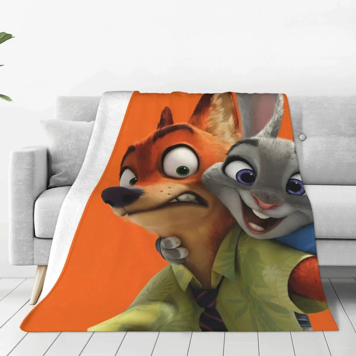 Фланелевое одеяло Zootopia Judy Nick супер теплое для домашнего декора путешествия офис