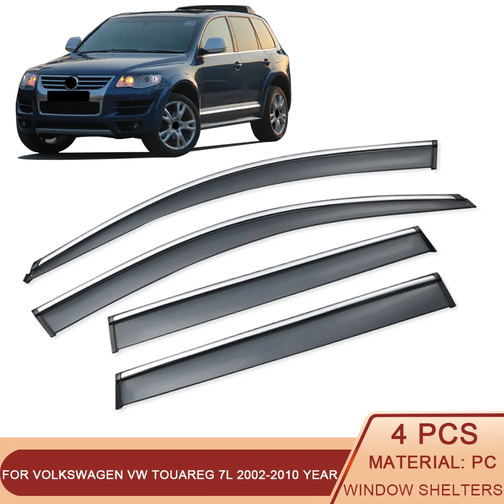 

For VOLKSWAGEN VW Touareg 7L 2002-2010 Car Window Sun Rain Shade Visors Shield Shelter Deflector Cover Frame Sticker Accessories