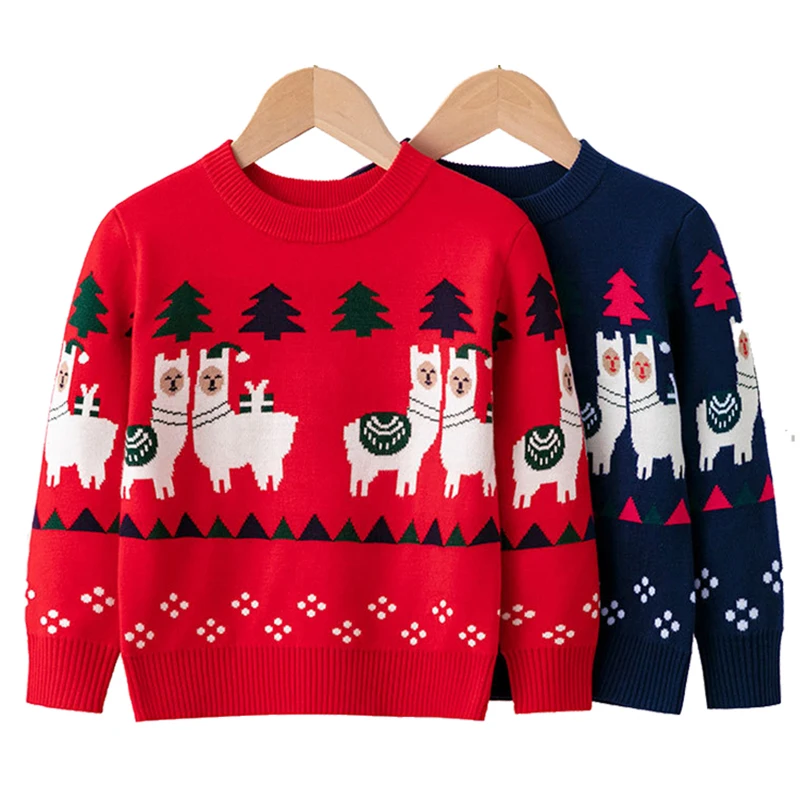 

Autumn Winter Kids Baby Boys Girls Cartoon Deer Pullover Sweaters Baby Boy Girl Long Sleeve Cardigan Knit Children's Sweaters
