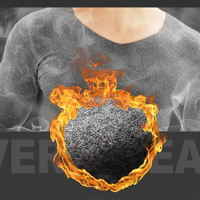 Men Thermal Underwear Winter Long Johns Body WarmTops Buttoms Clothes V neck Smooth Big Large Waist L-4XL