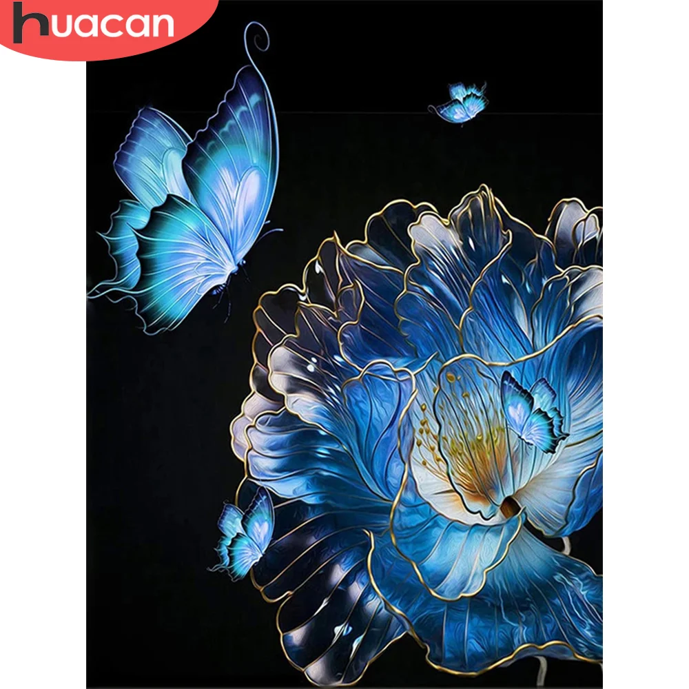 

HUACAN Coloring By Number Flower Drawing On Canvas Handpainted Gift Oil Painting Butterfly Animals DIY Frame Home Decoration
