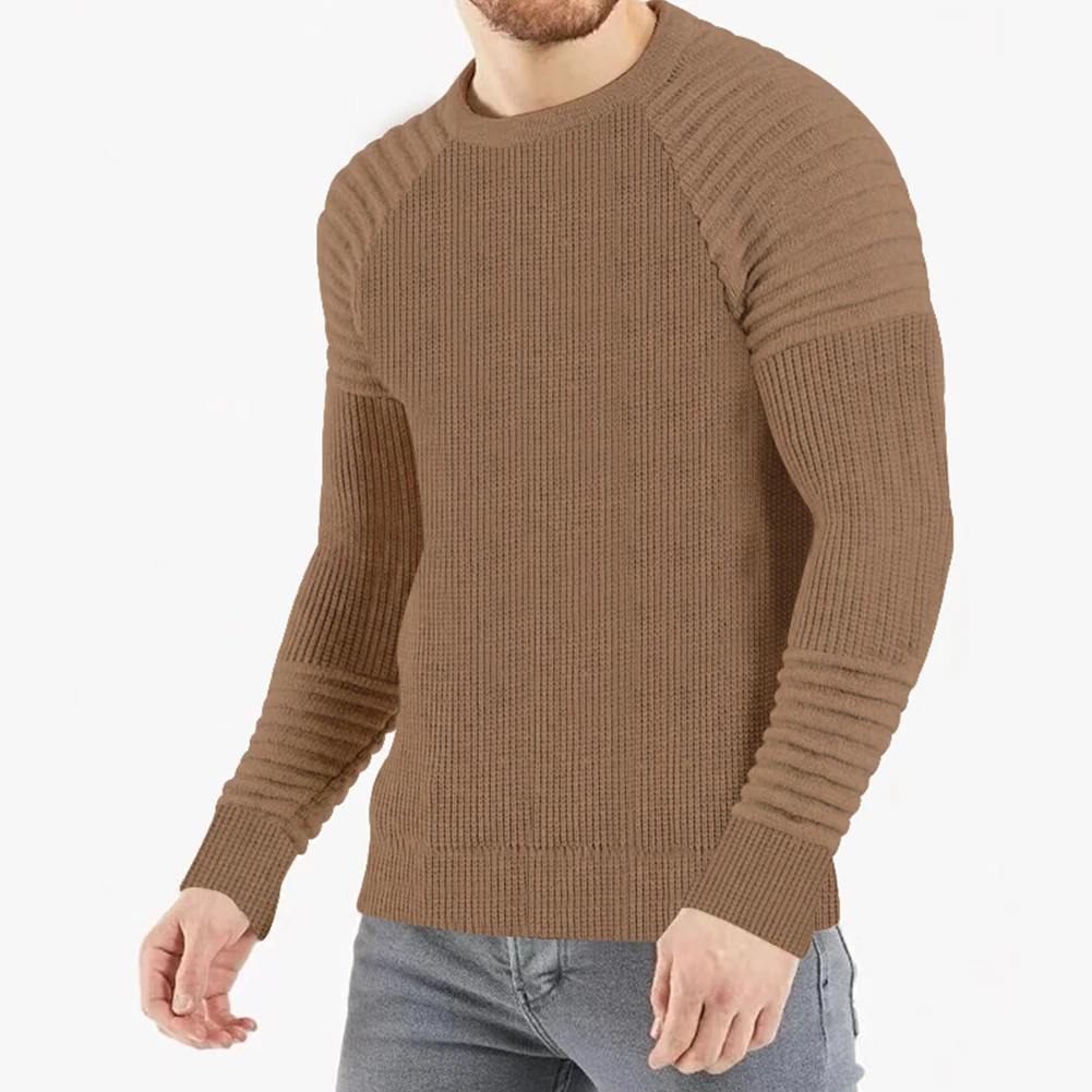 2023 Men Sweater Knit Tops Thickness Pullover Soild Color O-neck Solid Color Soft Warm Long Sleeve Warm Slim Sweaters