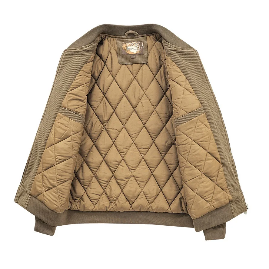 Thickened Loose Large Size Corduroy Padded Jacket Men Autumn and Winter New Casual Baseball Uniform Jackets  Coats Men