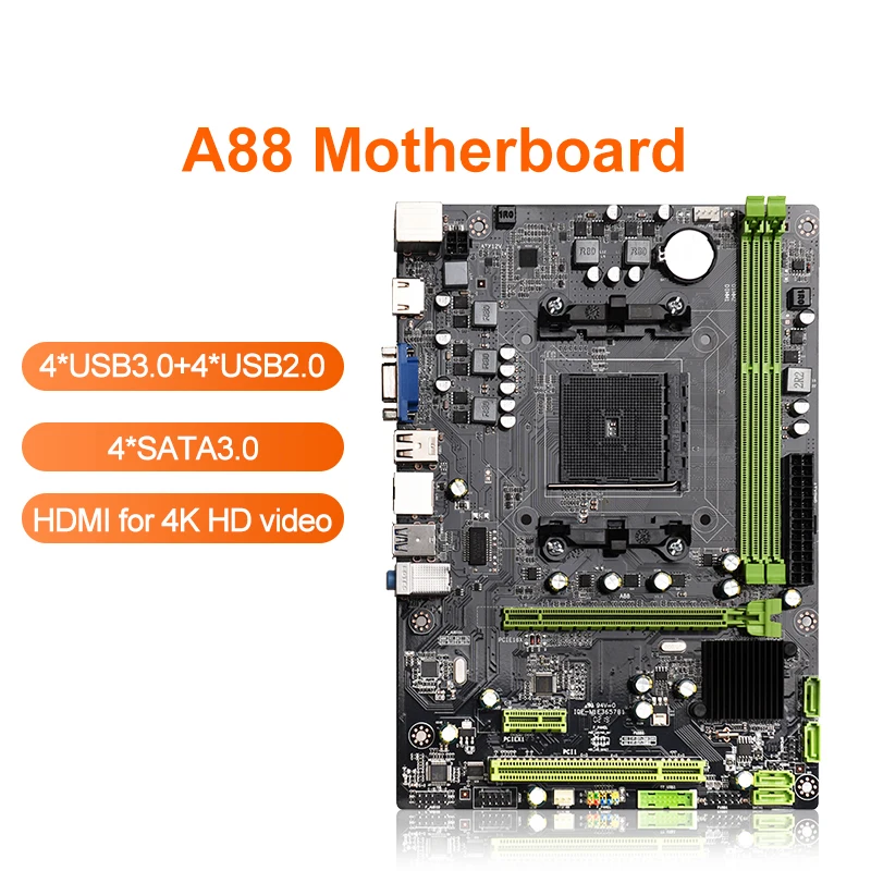 Фото Материнская плата AMD FM2 A88, двухканальная поддержка DDR3, экстремальная игровая производительность, поддержка процессора AMD серии A №2