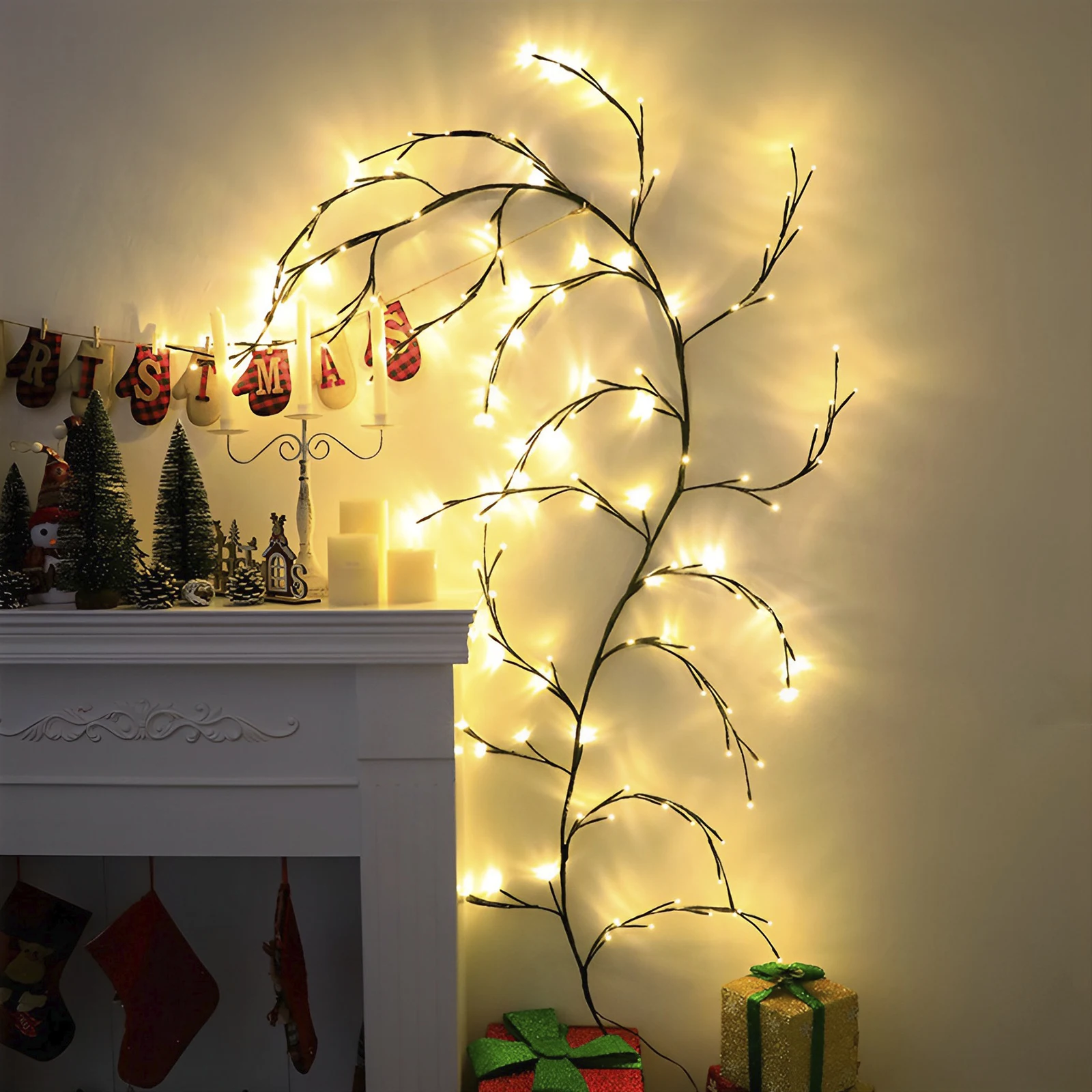 

Willow Vine String Lights 144LED Artificial Plants Vine Tree Willow Rattan Lights Wall Bedroom Night Light Valentine's Day 2023