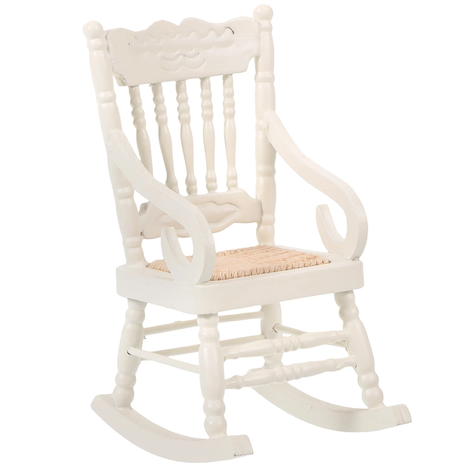 

Wood Furniture Wooden Accessories 1/ 12 Rocking Chair Miniature Mahogany Color Supplies Chairs 1: Scale Crafts White 1/12 Model