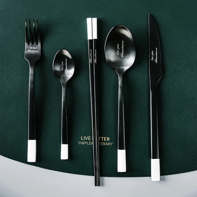 

Stainless Steel Cutlery Set Dessert Fork Dinner Set Cutlery Tableware Kitchenware Coffee Spoon Cubiertos Kitchen Utensils Sets