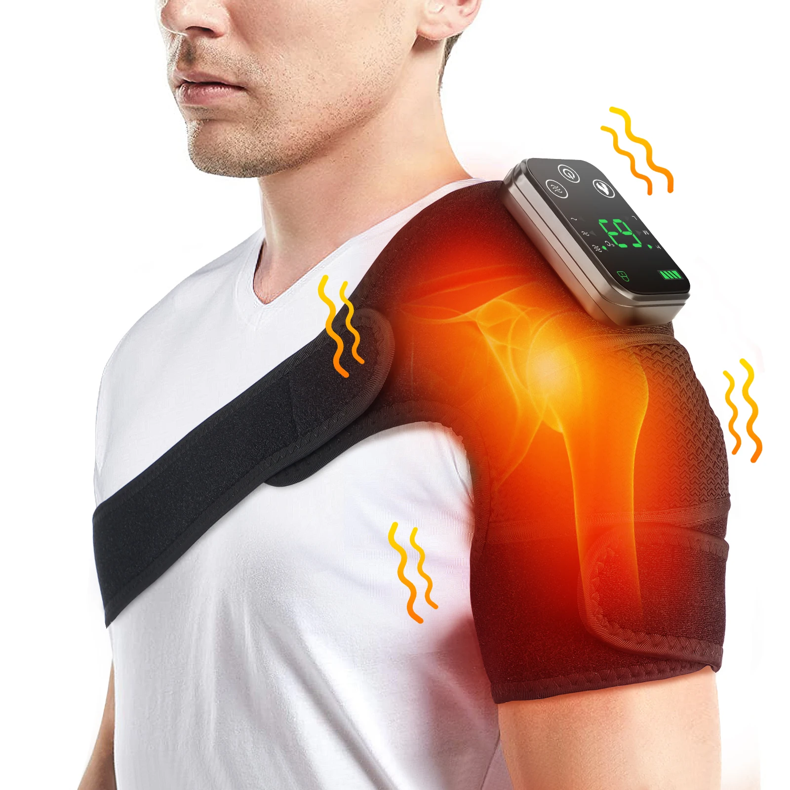 

Wireless Heating Shoulder Massager Hot Compress Knee Pad Elbow Support Brace Vibration Massage Relive Arthritis Pain Therapy