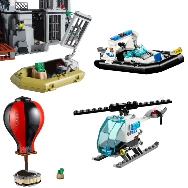 Miniso Disney City Police Station И Набор Строительных Блоков Sea Jail Island С Вертолетом