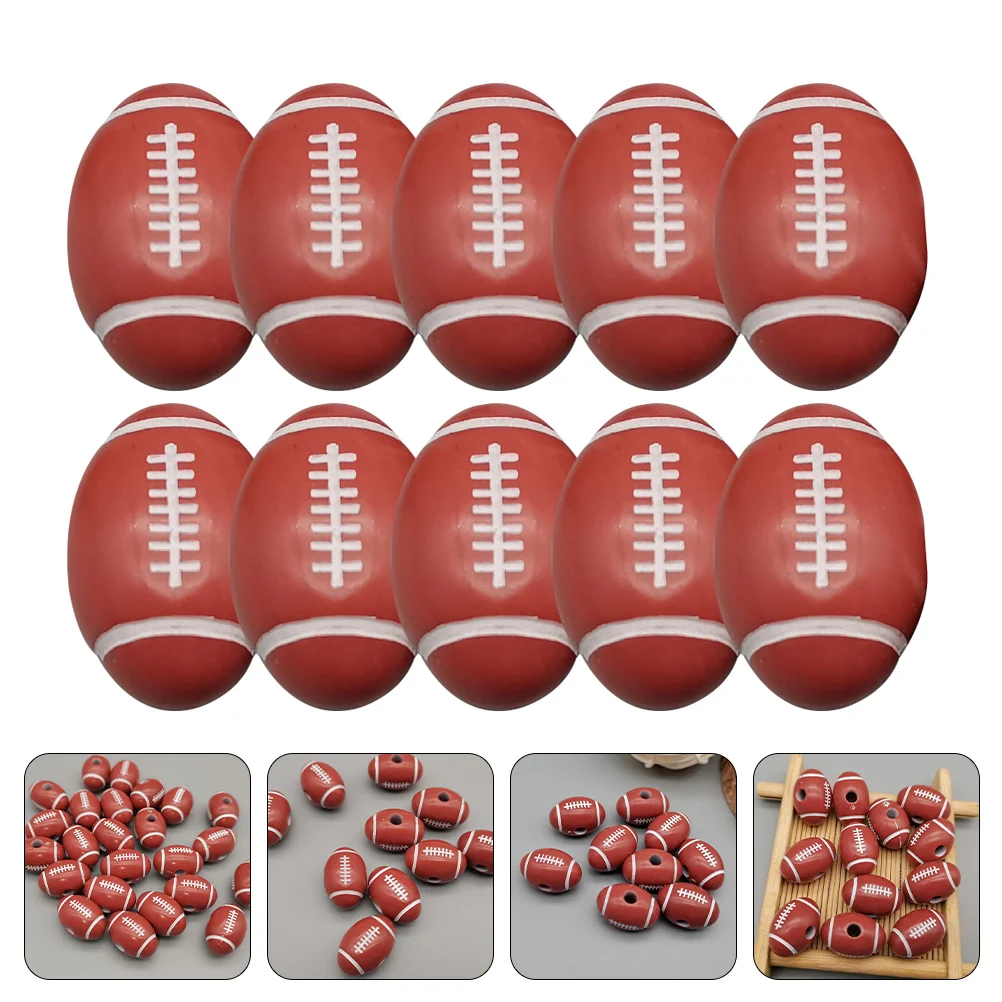 

Beads Football Ballspacer Party Diy Bead Mini Rugby Charms Bracelet Jewelry Acrylic Soccer Making Loose Tennis Bag Gift Fillers