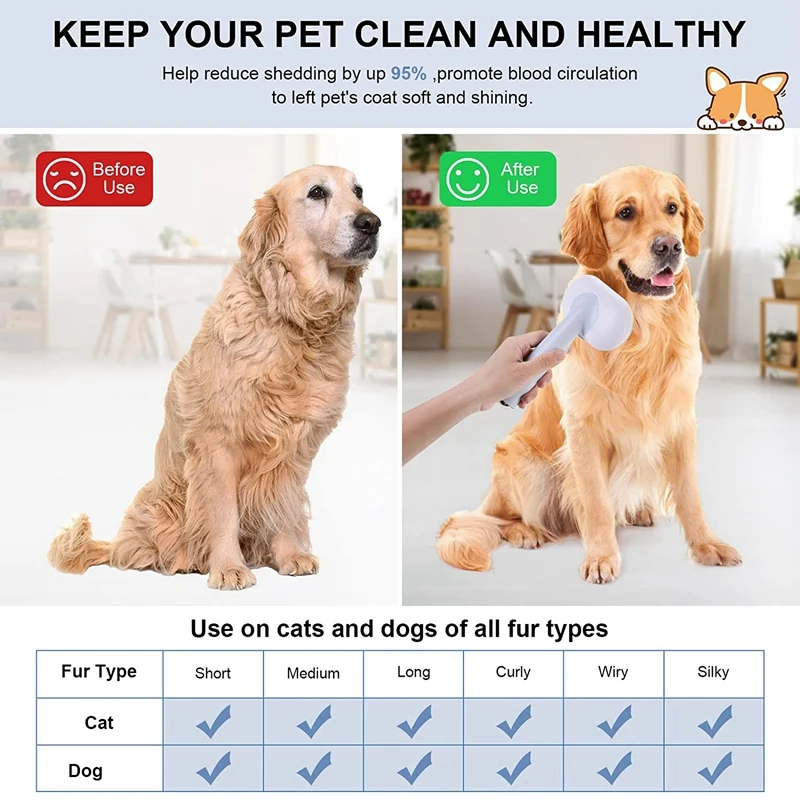 

Щетка для собак, щетка для вычесывания собак, щетка для кошек, щетка для самоочистки, щетка для собак и кошек, мягко удаляет расческу