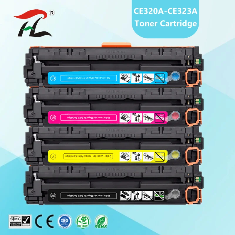 Совместимый картридж с тонером 128A CE320A 320A CE321A CE322A CE323A для HP Color CP1525n CP1525nw Pro CM1415 CM1415fn