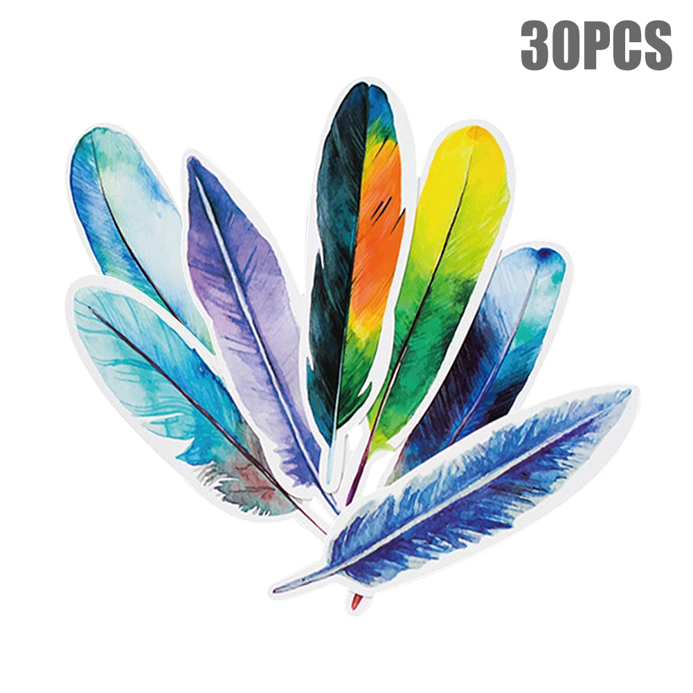 

30pcs Adult Kids Feather Paper Bookmarks Students Stationery School Supplies Cute Teacher Card Decor Colorful Office Accessories