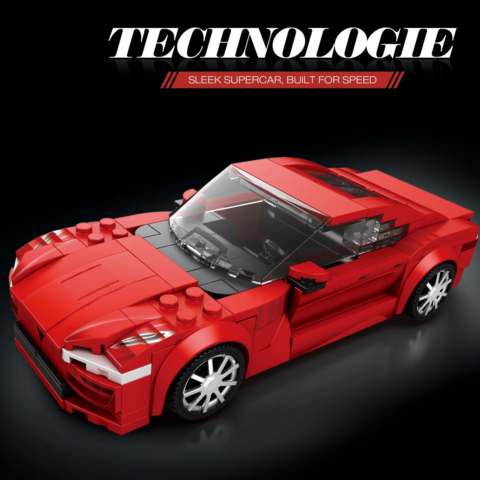 305 Шт. Набор Строительных Блоков Для Спортивных Автомобилей Модель Быстрых Гонок