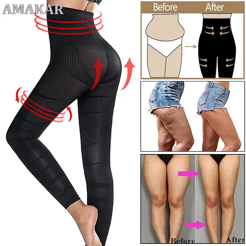 

Sculpting Shapewear Leg Body Shaper Anti Cellulite Compression Leggings High Waist Tummy Control Panties Slimming Thigh Slimmer