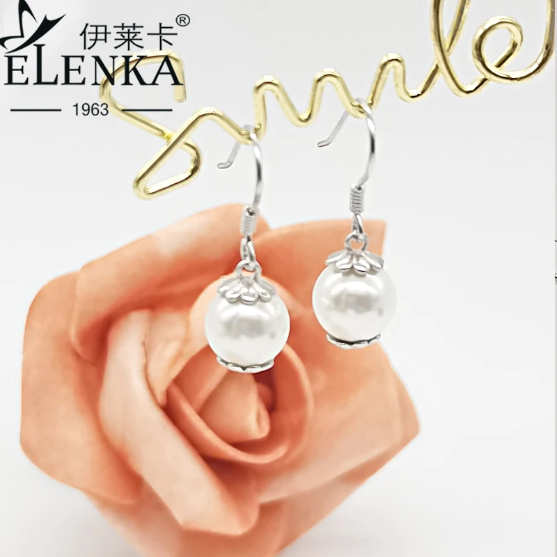 

Fashion Ladies Earrings Pearl Stud Original Simple Eardrop Luxury Jewelry Retro Classic 100% 925 Sterling Sliver Earring Women