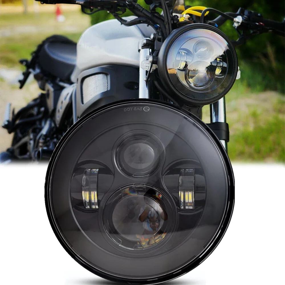 7-дюймовая мотоциклетная светодиодная фара, универсальная 7-дюймовая круглая фара для Road King Sportster Cafe Racer Bobber Honda CB400