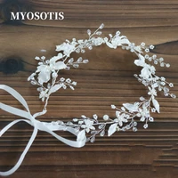handmade pearls leaves flowers headbands silver crystal hairband wedding hair accessories for women head decoration