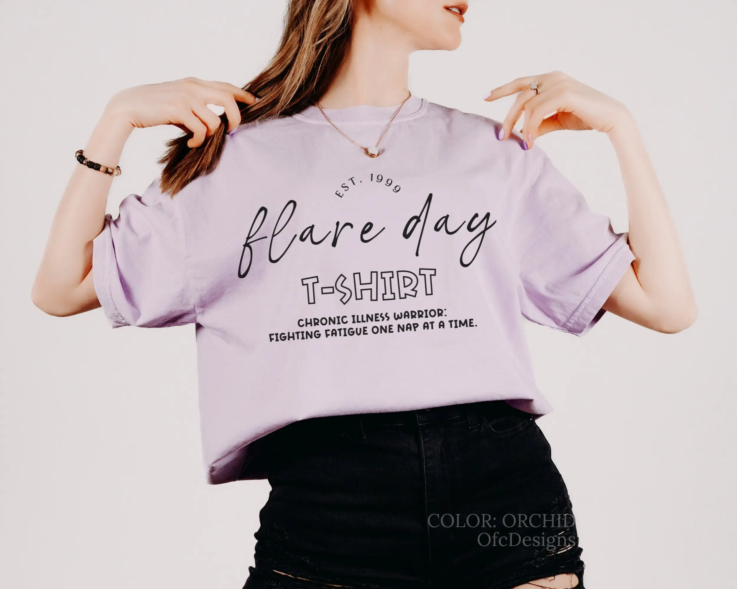 Футболка Spoonie Flare Day хроническая иллюзия мигрень фибромиалгия эндометрия артрит