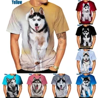 2022 new fashion 3d t shirt animal siberian husky funny personality creative summer o neck t shirt s3xl