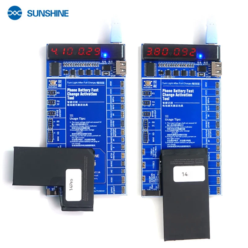 

SUNSHINE SS-915 V8.0 Battery Fast Charging Activation Board Phone Battery Short Circuit Protection For iPhone 14 Series Android