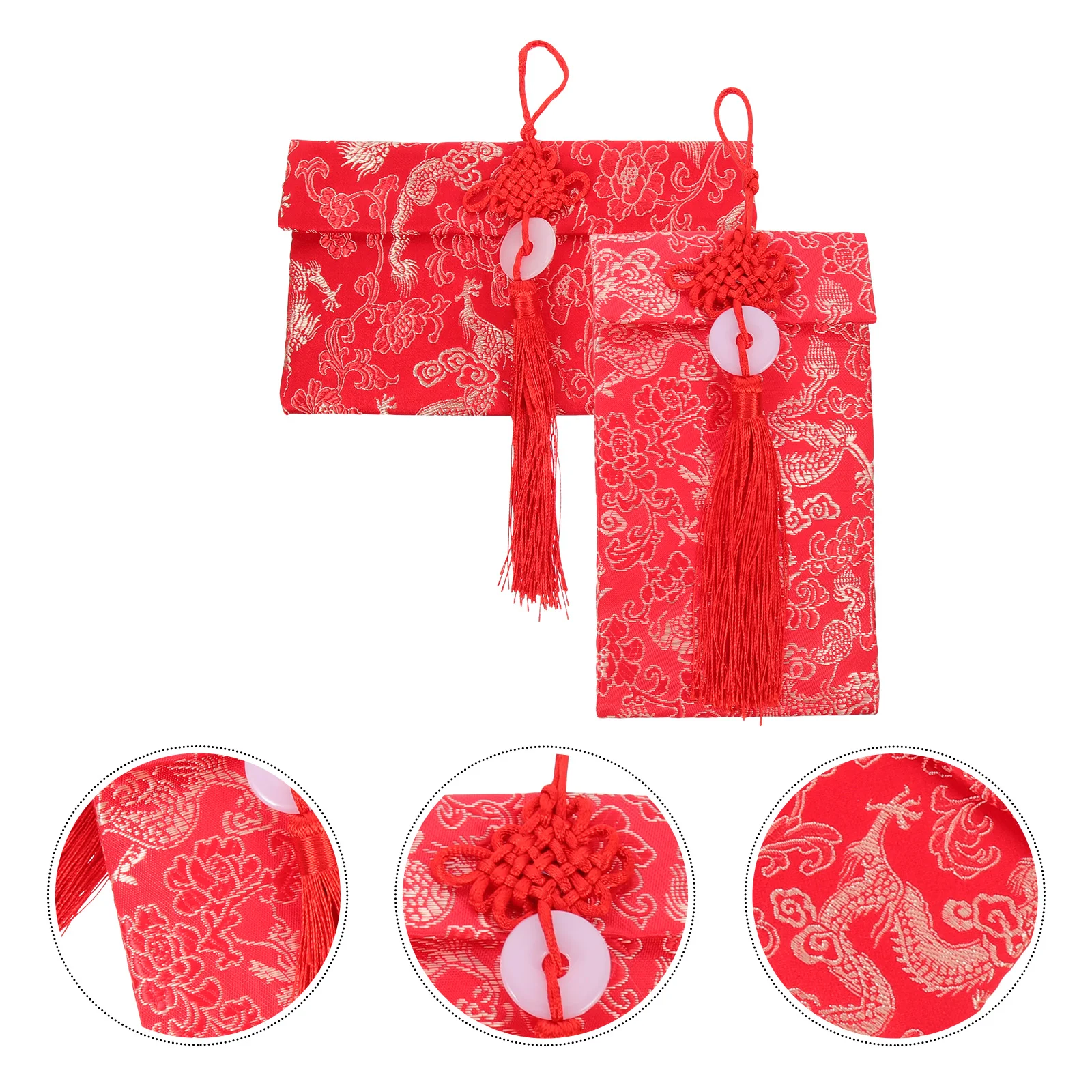 

Envelope Money Red Chinese New Year Pockets Brocade Weddinglucky Envelopes Gift Festivalknot Silk Hong Springbao Pouches Fortune