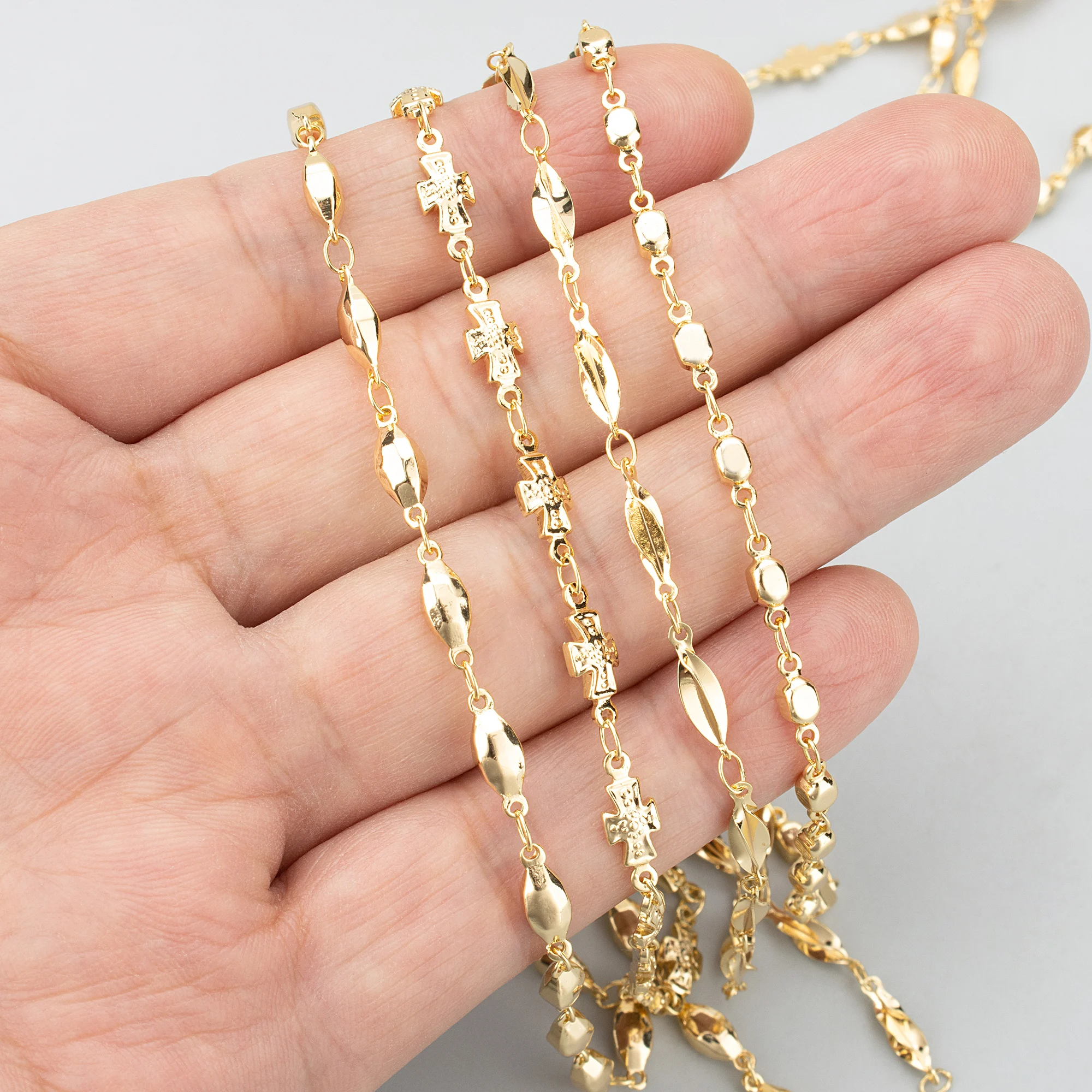 GUFEATHER C420 цепочка 18-каратное золото с родиевым покрытием медь без никеля ручная