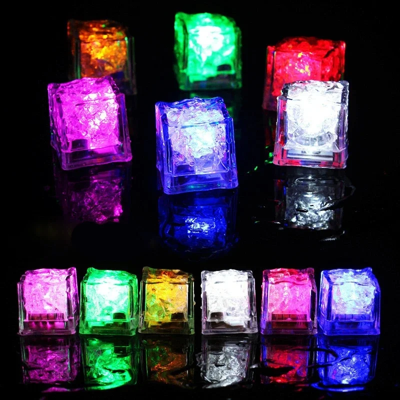 

36pcs Home Decor Luminous LED Ice Cubes Glowing Party Supplies Decoration Ball Flash Neon Christmas Halloween Festival Glow Part