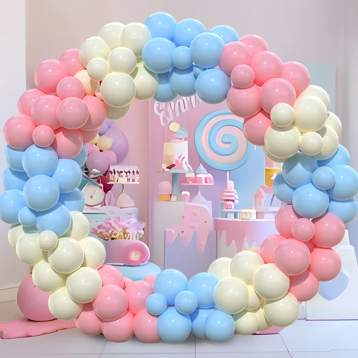 Розовые синие воздушные шары гирлянда арочный комплект украшение для дня