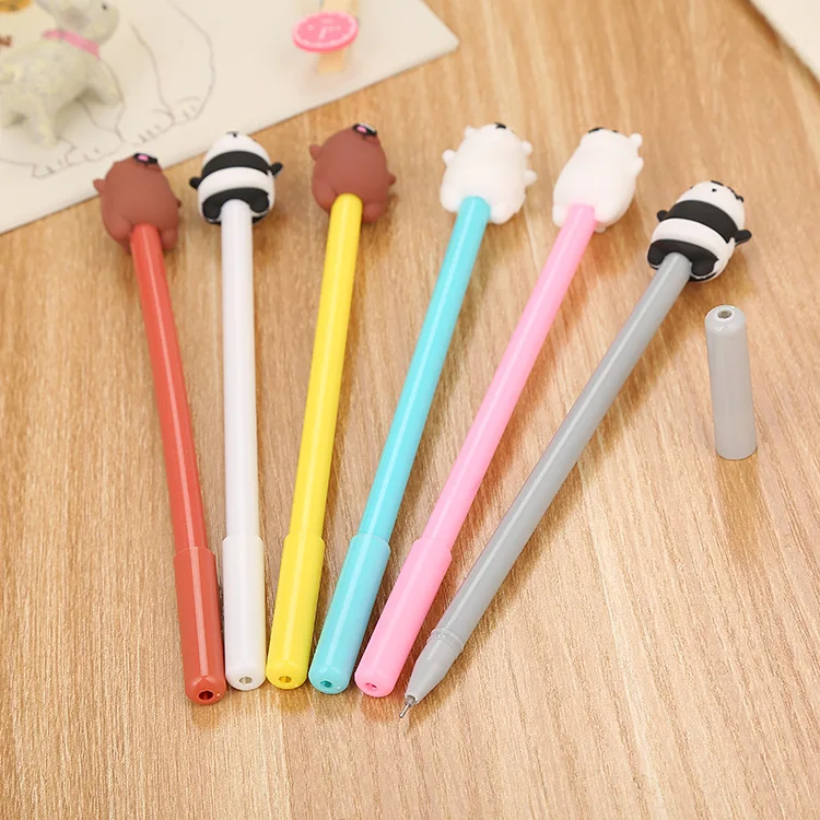 

1pcs Cartoon Gel Pen Cute Pooh Linabell Bear Students Stationery Writing 0.5 Black School Office Signature Pens Supplies
