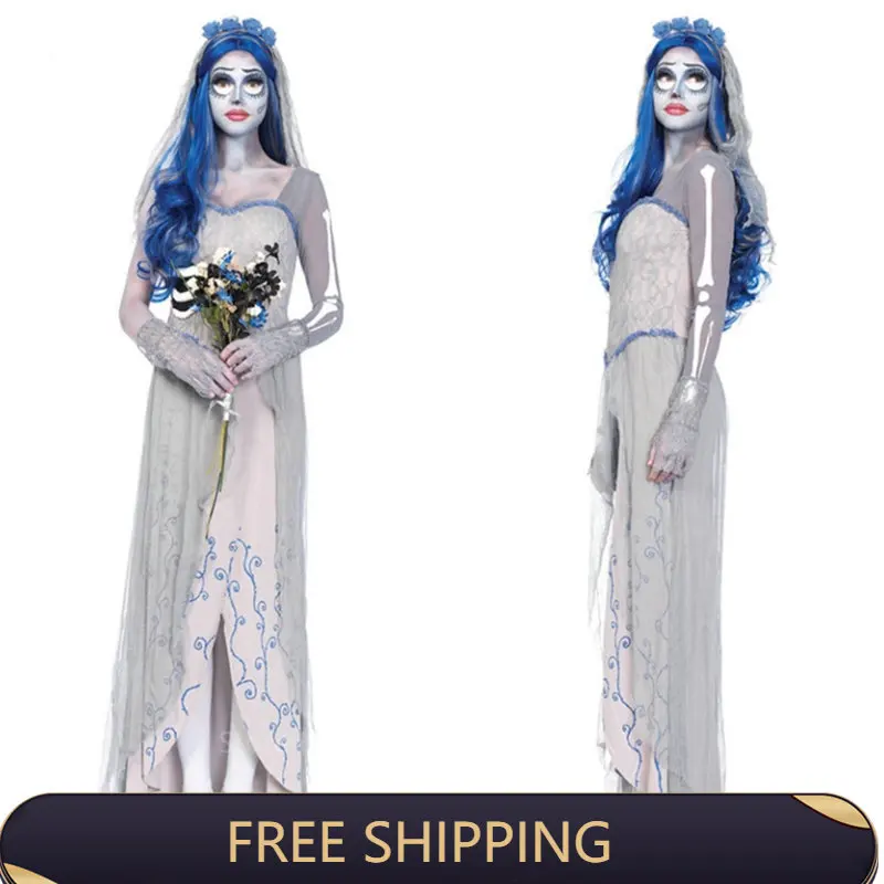 

Dress for Female Masquerade Cosplay Devil Costumes Corpse Ghost Bride Clothes Halloween Women Scary Vampire Witch Suits