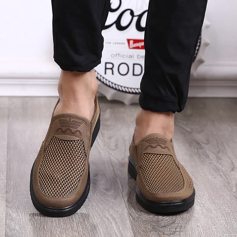 

Men Sneakers Casual Shoes Soft Lightweight Breathable Slip-On Flats Summer Shoes Men Casual Mesh Shoes Large Size Fashion New