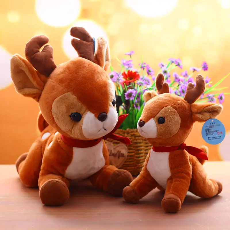 

35CM Kids Children Animal Soft Doll Elk Reindeer Plush Toy Stuffed Doll Toy Velvet Plush Christmas Stuffed Short-haired Plush