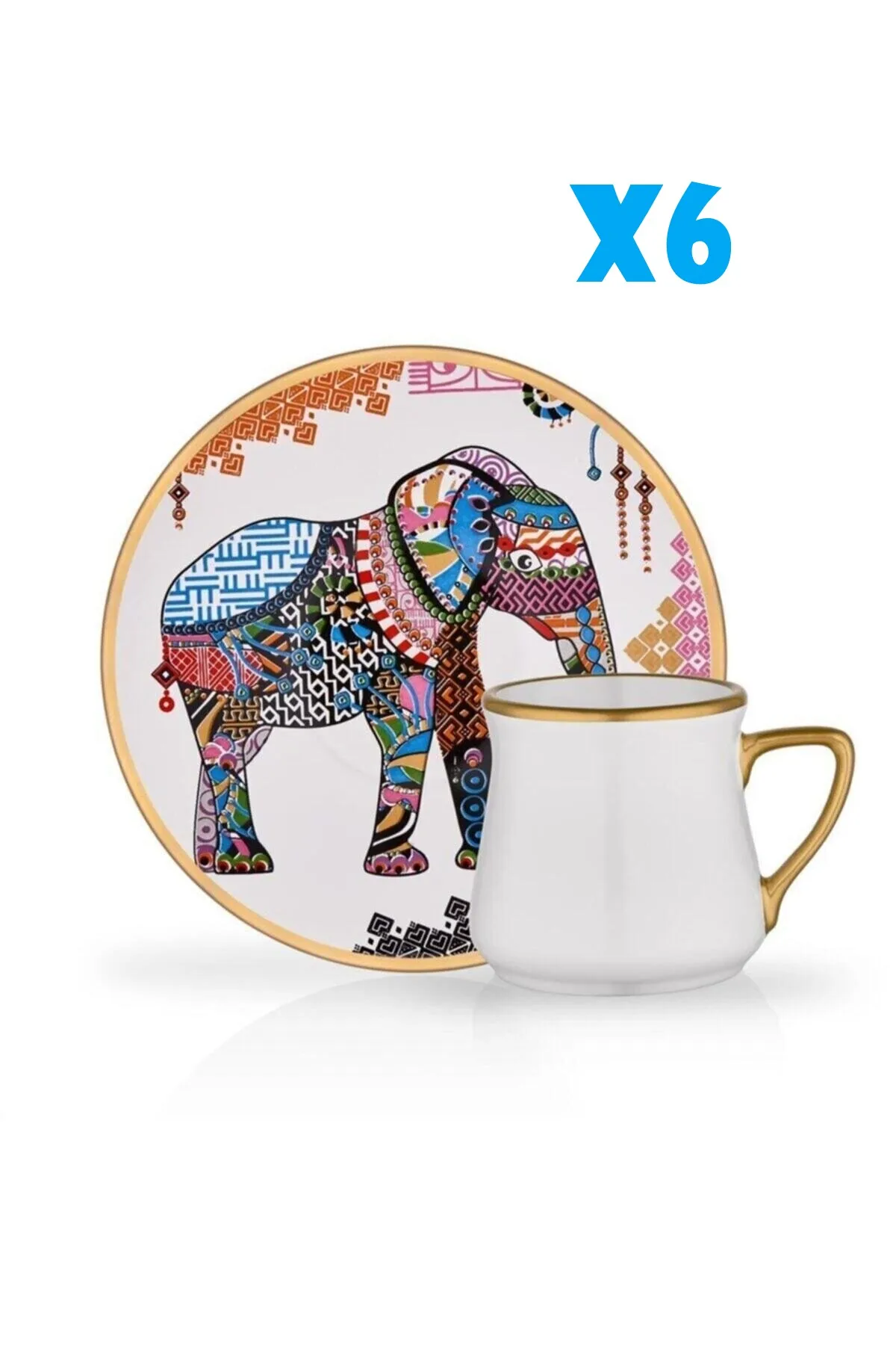 

6 шт., чашка для кофе со слоном