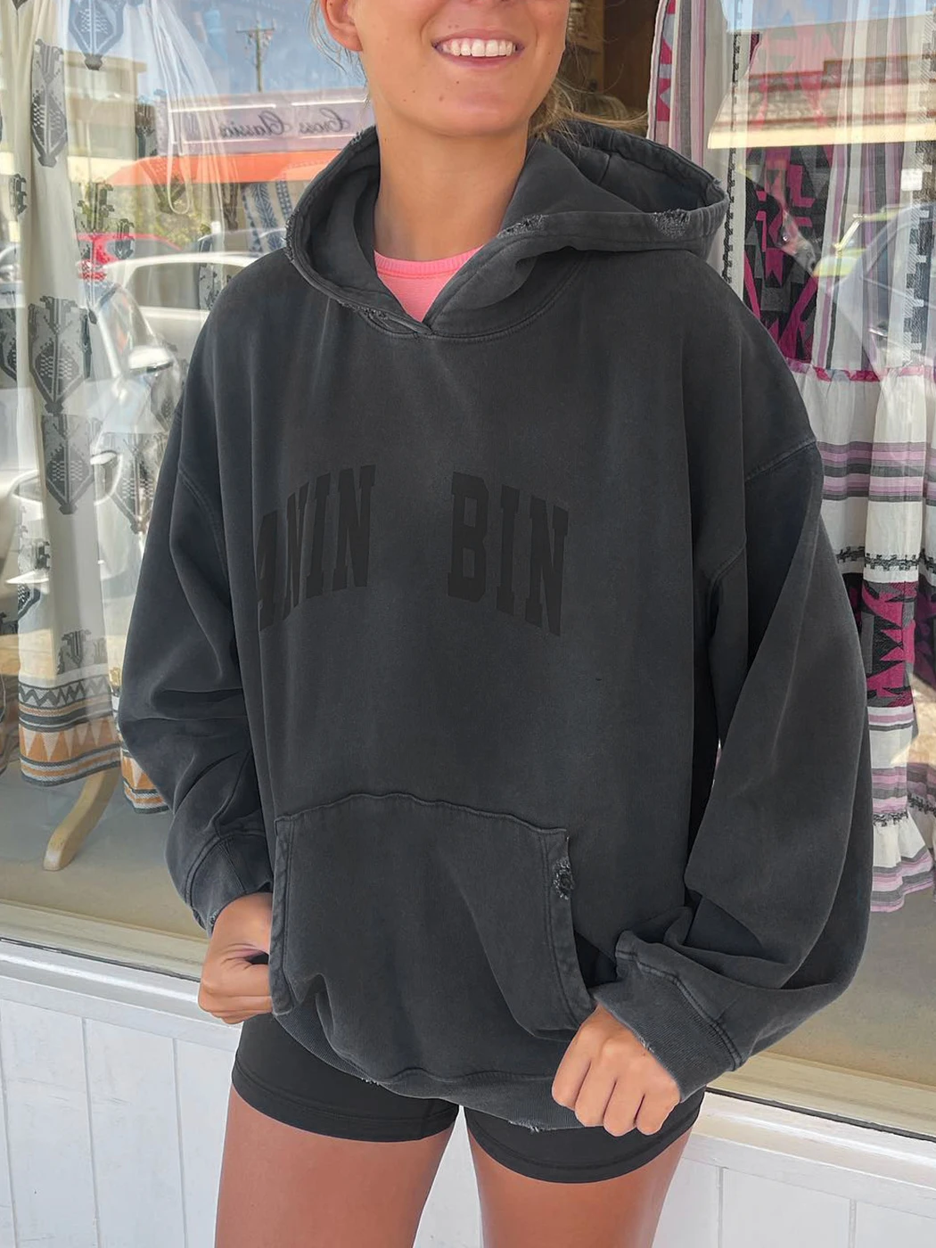 

Letter Print Washed Sweatshirt Hoodies Women 2023 Autumn Winter Oversize Fashion Pullovers Tops Female Chic Hooded Sweatshirts