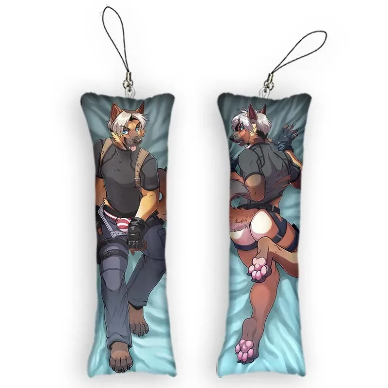 Новый узор пушистая подушка брелок Leon Mini Dakimakura кулон двухсторонний принт