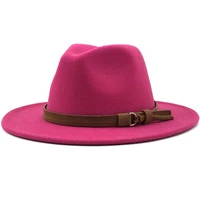 suede luxury fedoras hats for women men felt hat with leather ribbon cap big wide brim ladies church bone vintage white jazz cap