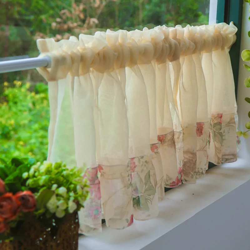 Короткие кружевные шторы в японском стиле лоскутные корейские пасторальные