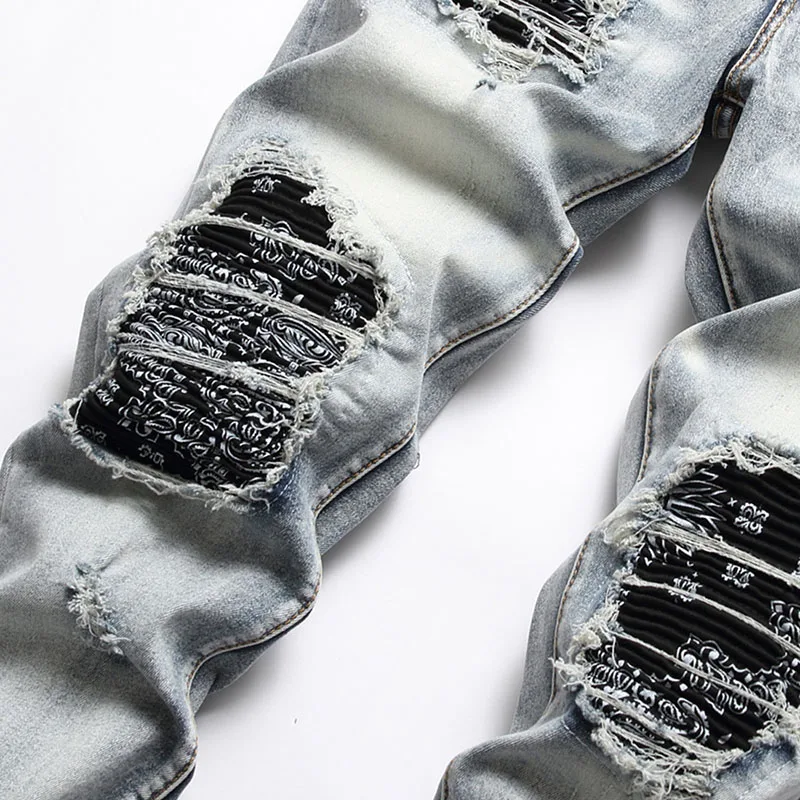 Мужские рваные джинсы Hip Hop