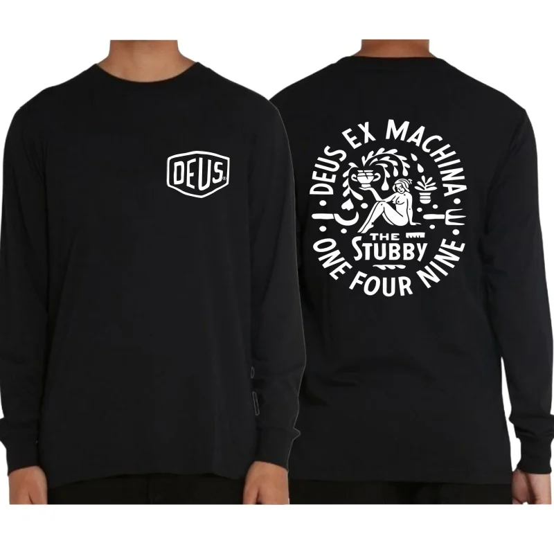 DEUS EX MACHINA Футболка с длинными рукавами и буквенным принтом Y2K Мужчины Женщины