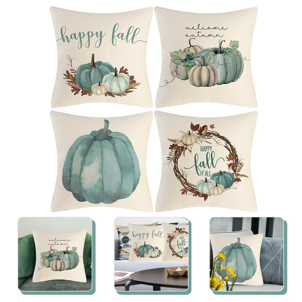 

4Pcs Pumpkins Pillowcase Throw Pillow Cover Case Thanksgiving Sofa Chair Bed Decor