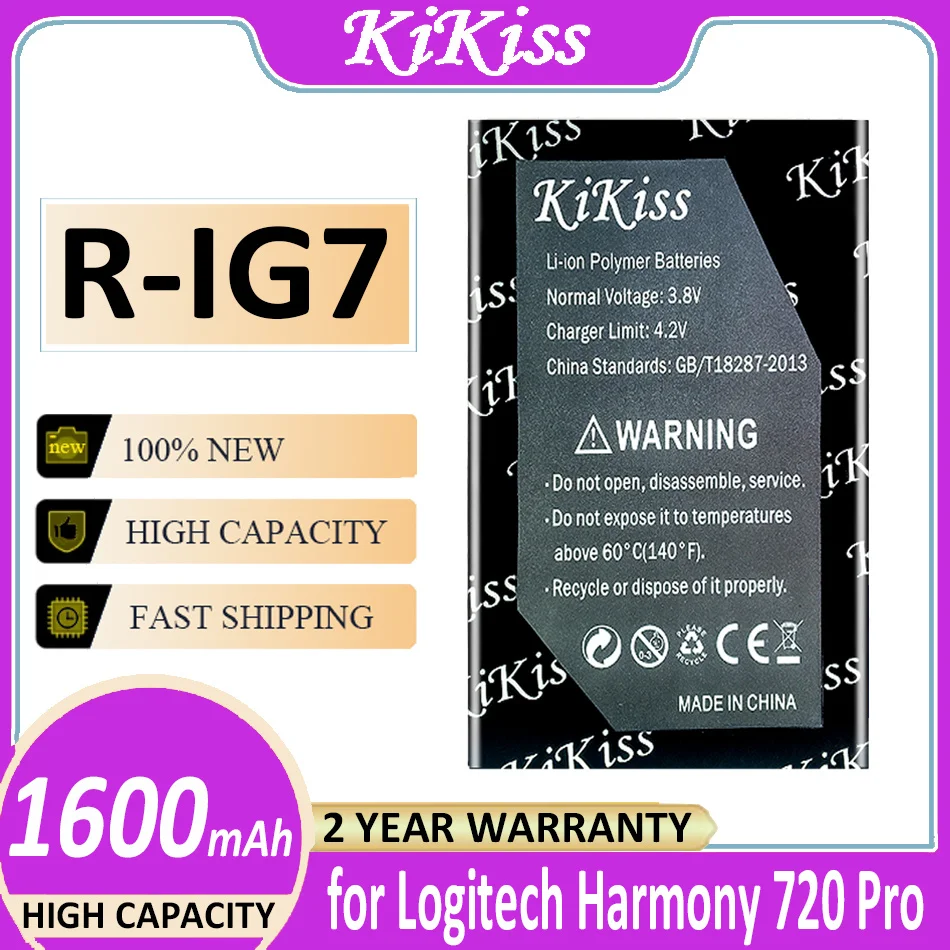 

Original KiKiss Battery R-IG7 (Harmony 880) 1600mah for Logitech Harmony 885 890Pro 895 900Pro 720 Pro 720Pro 780 785 880Pro