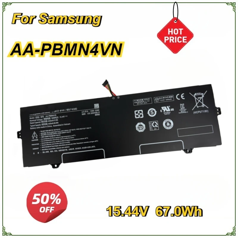 Фото Аккумулятор для ноутбука 15.44V 67.0Wh AA-PBMN4VN для Galaxy Book Pro 360 15 NP950XDB NP950QDB NP750QFG Series PBMN4VN №2