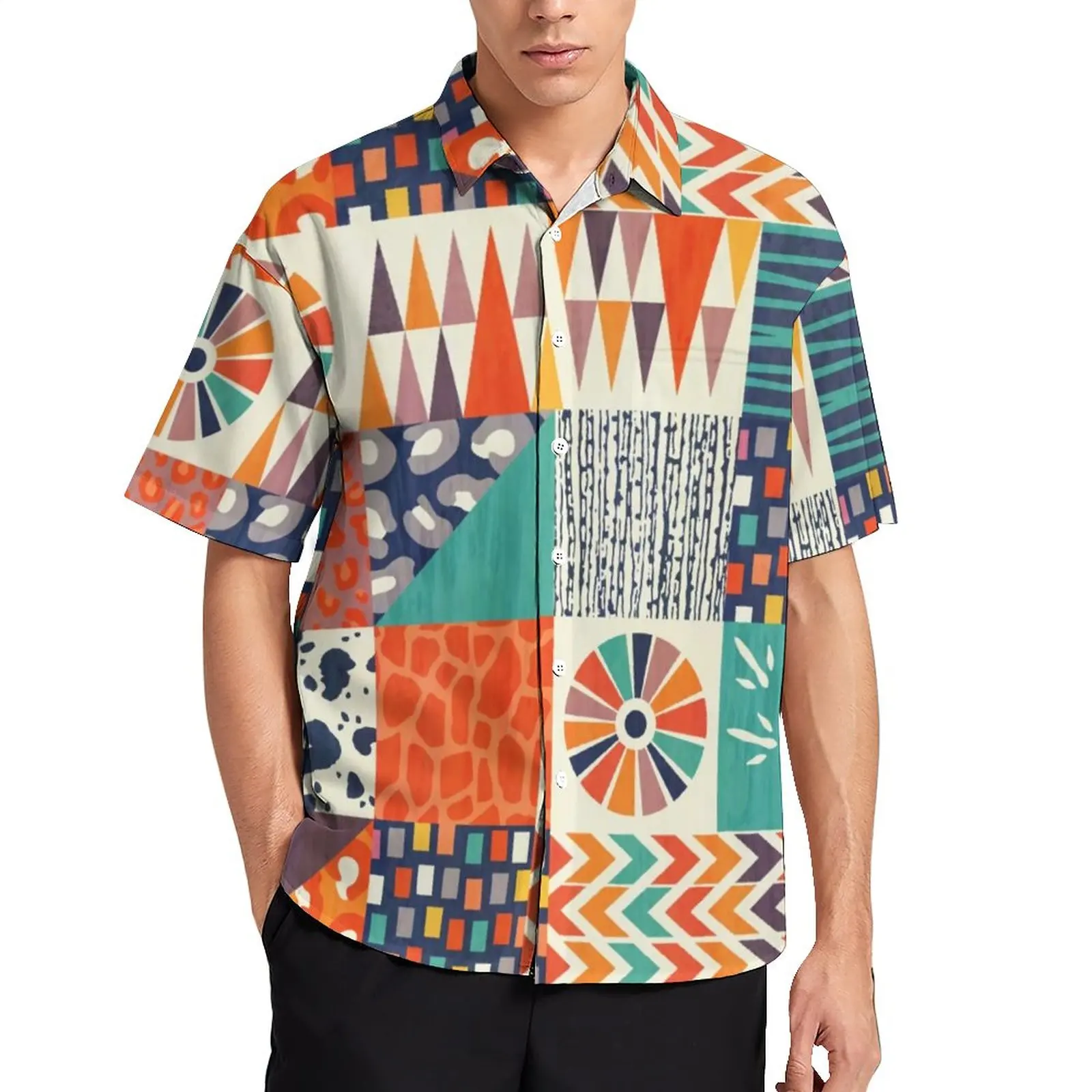 

Vintage Nordic Pattern Blouses Men Out of Africa Casual Shirts Hawaiian Short-Sleeve Graphic Vintage Oversize Beach Shirt Gift